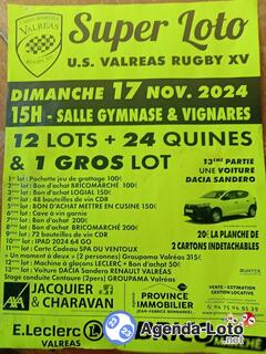 Photo du loto LOTO U.S Valréas rugby a XV