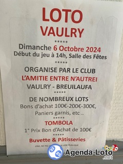 Photo du loto Loto vaulry organise par l’amitié entre nautrei