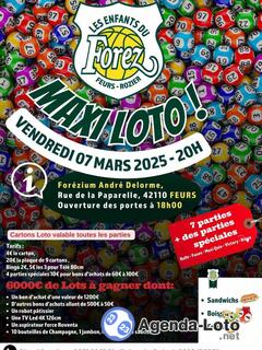 Photo du loto MAXI Loto Géant BASKET CTC Roziers - Enfants du Forez