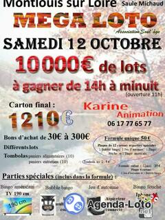 Photo du loto Mega loto de 10 h. Animation KARINE final 1210