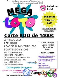 Photo du loto MEGA LOTO animé par Cristel (2 Packs Loto)