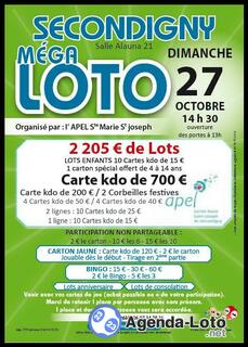 Photo du loto Méga loto apel ste marie st joseph secondigny