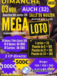 Photo du loto MEGA Loto Chapatounes animé par Ludo