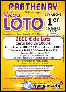 Photo du loto Méga loto du Centre Canin Sportif du Thouet