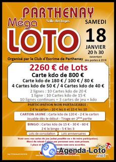 Photo du loto Méga loto du Club D'Escrime de Parthenay