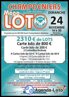 Photo du loto Méga loto du HBCHM Hand Champdeniers Mazieres