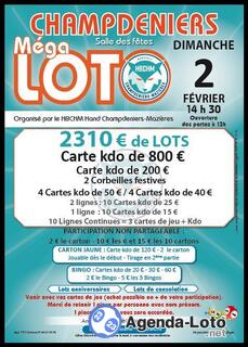 Photo du loto Méga loto du HBCHM Hand Champdeniers Mazieres