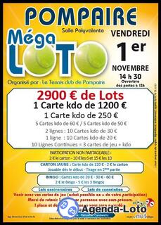 Photo du loto Méga loto du tennis club de pompaire