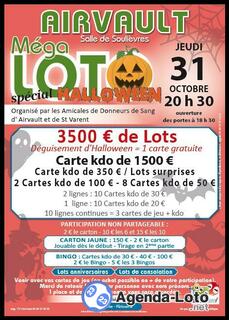 Photo du loto Méga loto d'Halloween des Amicales des donneurs de sang