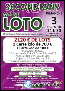 Photo du loto Méga loto de l'association Courants D'Airs