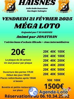 Photo du loto Méga loto de l'ES Haisnes