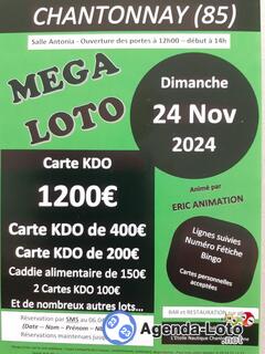 Photo du loto MEGA LOTO de L'Etoile Nautique Chantonnaisienne