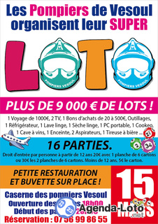 Photo du loto Mega loto des pompiers de vesoul