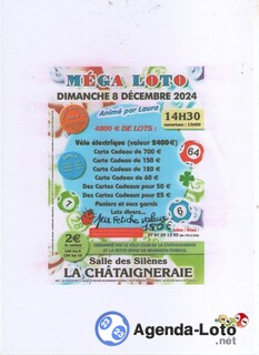 Photo du loto Mega loto velo club la chataigneraie et du beugnon thireuil