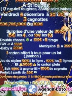 Photo du loto Nouveau loto 2 cagnottes