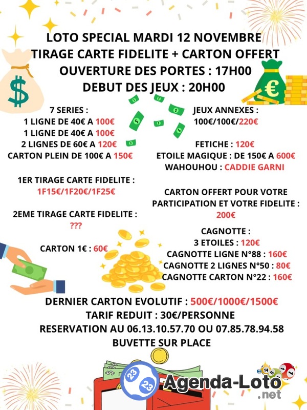 Nouveau loto tirage carte fidélité et carton offert