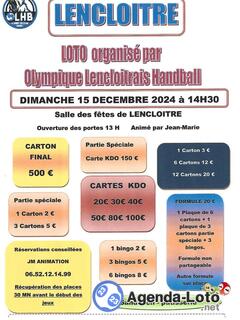 Photo du loto Olympique lencloitrais hand ball animé par jean-marie