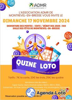 Photo du loto Quine loto admr montrevel en bresse