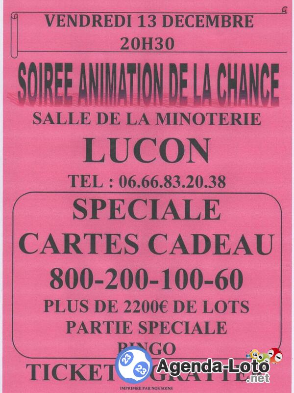 Soirée Animation Loto de la Chance