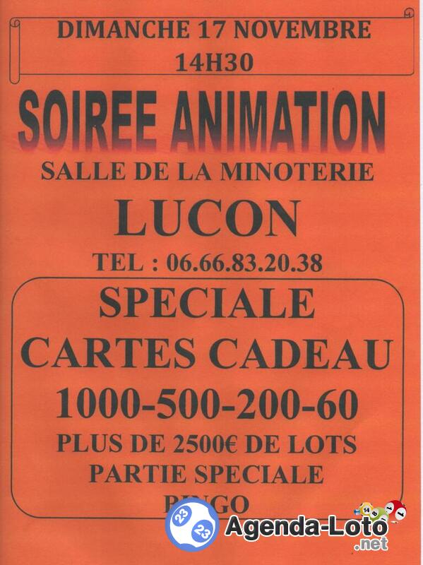 Soirée Animation Loto Spéciale Carte Cadeau