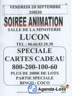 Photo du loto Soirée Animation Loto Spéciale Carte Cadeau