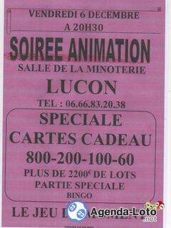 Photo du loto Soirée Animation Loto Spéciale Carte Cadeau