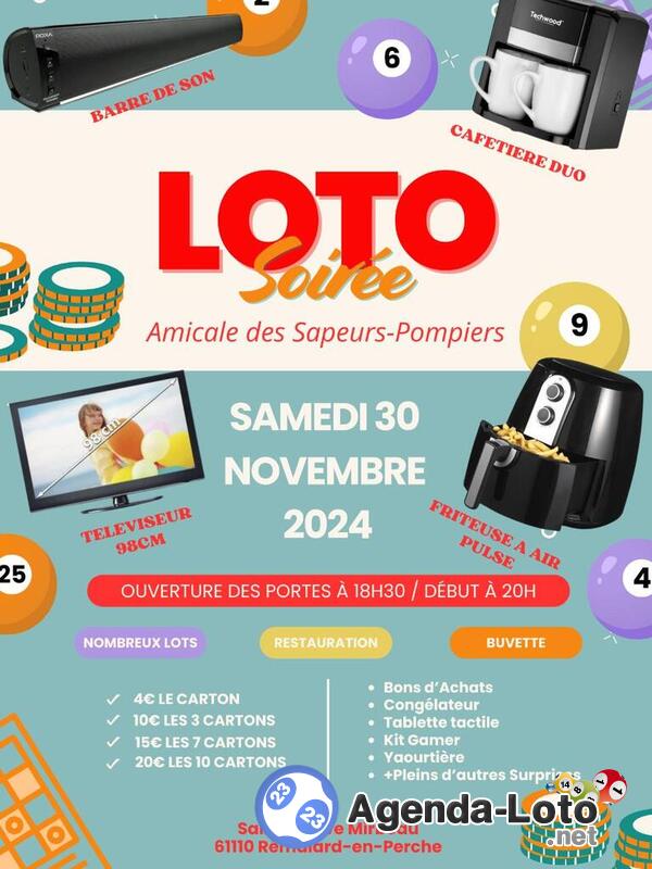 Soirée Loto Amicale des Sapeurs Pompiers