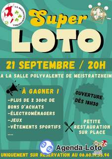 Photo du loto Soirée super loto,salle polyvalente de meistratzheim