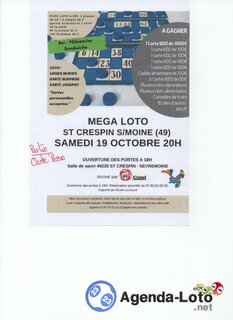 Photo du loto St Crespin sur Moine animé par Cristel (2 Packs loto)