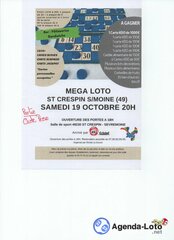 Photo du loto St Crespin sur Moine animé par Cristel (Nouveaux Packs)