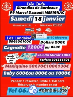 Photo du loto SUPER LOTO 2 grosses cagnottes forfait 20e plus un cadeau