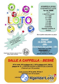 Photo du loto Super loto Amicale laïque Marcel Pagnol