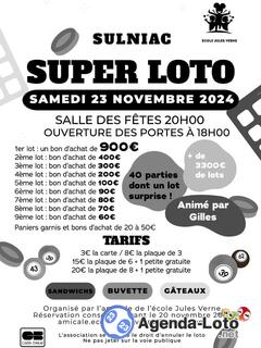 Photo du loto SUPER LOTO animé par Gilles, 1er lot 900 Eur.