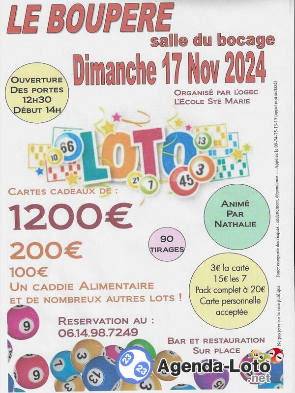 super loto animé par Nathalie 90 TIRAGES