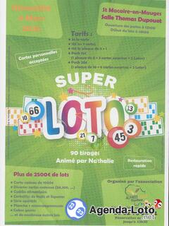 Photo du loto super loto animé par Nathalie 90 TIRAGES