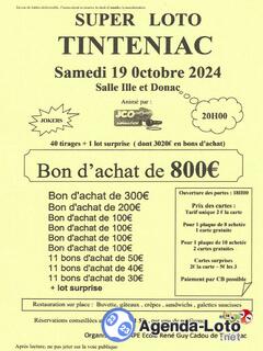 Photo du loto Super loto APE école René Guy Cadou Tinténiac avec JCO