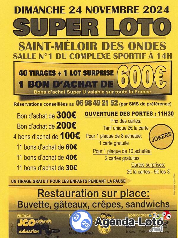 Super loto APEEP école de St Méloir avec JCO