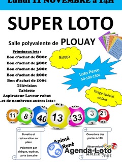 Photo du loto Super Loto Apel Notre Dame de Lourdes Animé par René