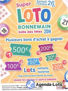 Photo du loto Super loto APEL école St Joseph Bonnemain avec JCO