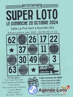 Photo du loto super loto APEL école St Martin de Romillé avec JCO