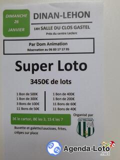 Photo du loto Super Loto As Trélivan Foot animé: Dom Animation