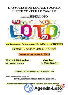 Photo du loto - Super loto : l'Assoc. Locale Lutte contre le cancer.