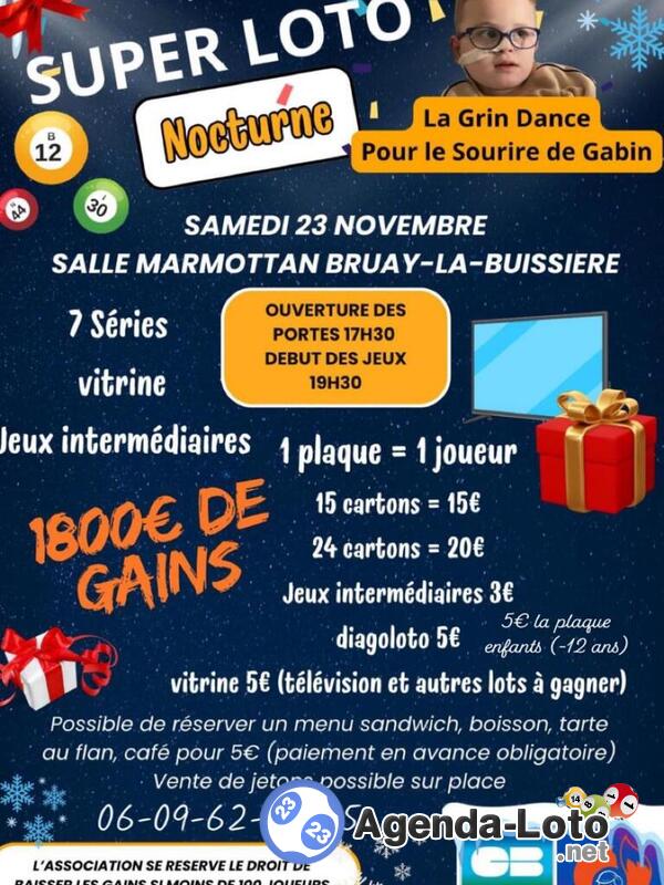 Super Loto Association POUR LE SOURIRE DE GABIN