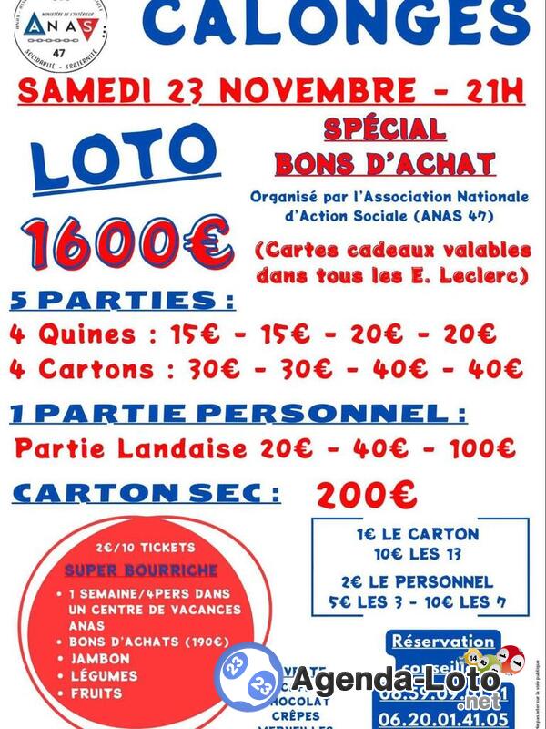 Super Loto au profit des Enfants en difficultés pour Noël