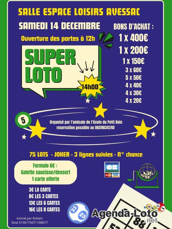 SUPER LOTO AVESSAC - animé par Robert