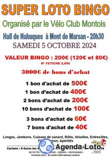 Photo du loto Super loto bingo du velo club montois