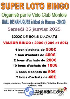 Photo du loto Super loto bingo du velo club montois