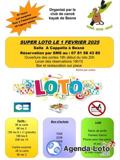 Photo du loto Super loto Canoë kayak Besne