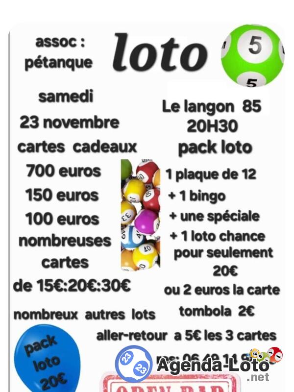 Super loto cartes cadeaux et lots. ( franck animation) .