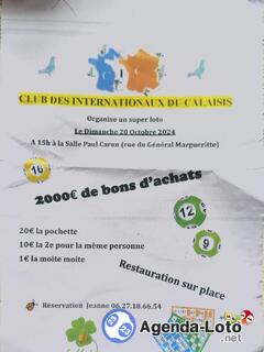 Photo du loto Super loto Club internationaux du calaisis